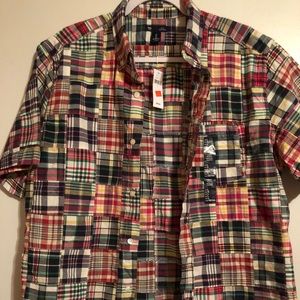 Playful Plaid Pacthwork Button Down